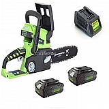 מסור שרשרת נטען greenworks גרין וורקס 24V + שתי סוללות 2A + מטען מהיר מסור שרשרת נטען greenworks גרין וורקס 24V + שתי סוללות 2A + מטען מהיר