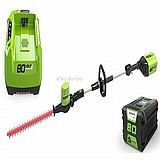 גוזם גדר חי נטען greenworks גרין וורקס - 80V + סוללה 2A + מטען מהיר גוזם גדר חי נטען greenworks גרין וורקס - 80V + סוללה 2A + מטען מהיר