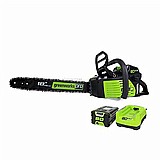 מסור שרשרת נטען greenworks גרין וורקס 80V + סוללה 2A+ מטען מהיר מסור שרשרת נטען greenworks גרין וורקס 80V + סוללה 2A+ מטען מהיר