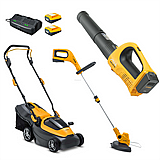 באנדל מכסחת 132 + מפוח BL100 + חרמש GT100 + סוללה 4 ומטען באנדל מכסחת 132 + מפוח BL100 + חרמש GT100 + סוללה 4 ומטען